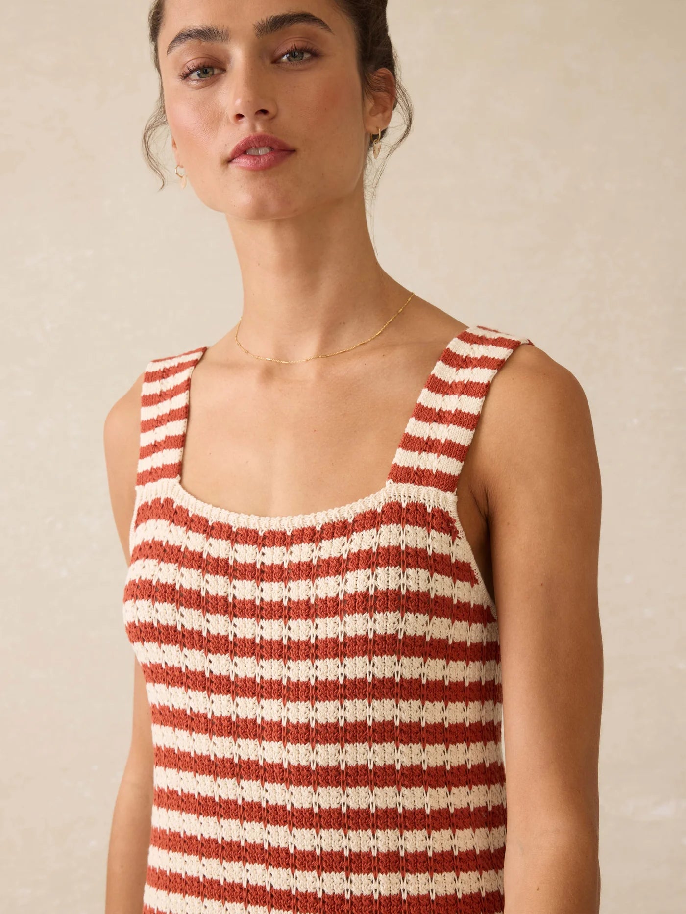 ALLEN-Crochet Sleeveless Dress - Sorrento Sand