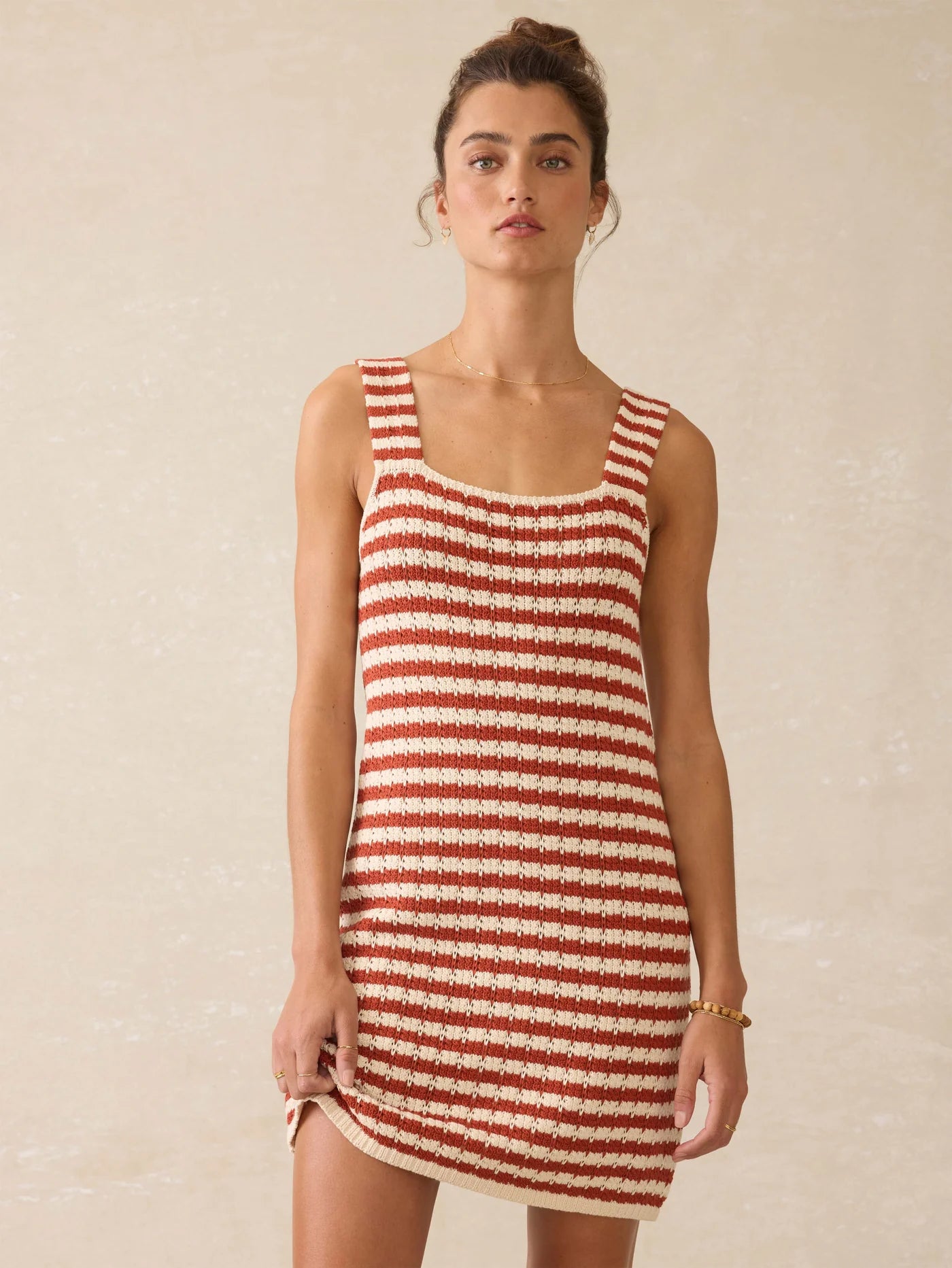 ALLEN-Crochet Sleeveless Dress - Sorrento Sand