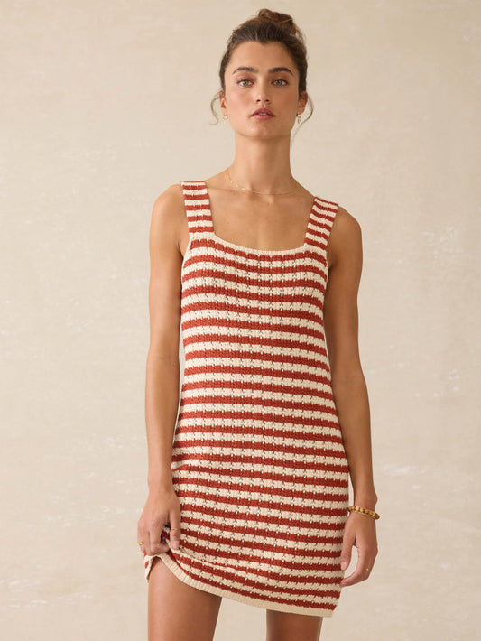 ALLEN-Crochet Sleeveless Dress - Sorrento Sand